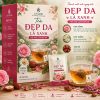 Trà Đẹp Da Lá Xanh hỗ trợ chăm sóc làn da từ hoa hồng cúc trắng và táo đỏ thiên nhiên