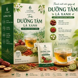 Trà Dưỡng Tâm Lá Xanh hỗ trợ ngủ ngon an thần từ thảo mộc thiên nhiên hộp 20 túi lọc